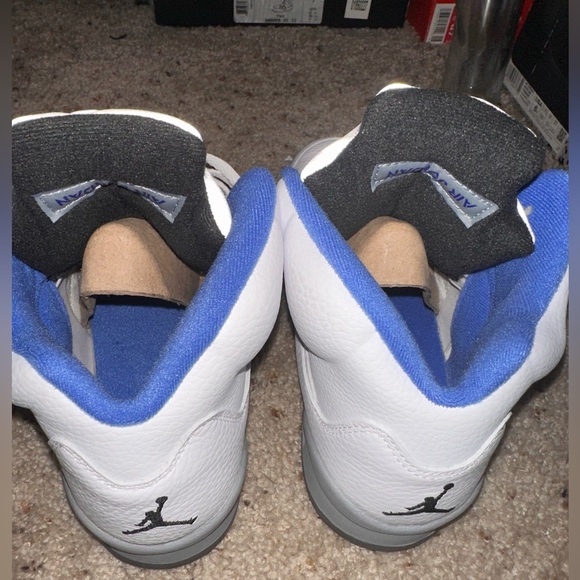 Air Jordan 5 Reto (GS) White/Royal/Black/Gray - Picture 7 of 9
